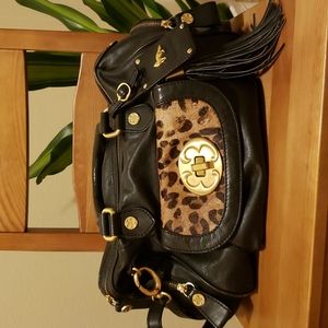 Emma Fox black leather purse (removable cross-body strap)